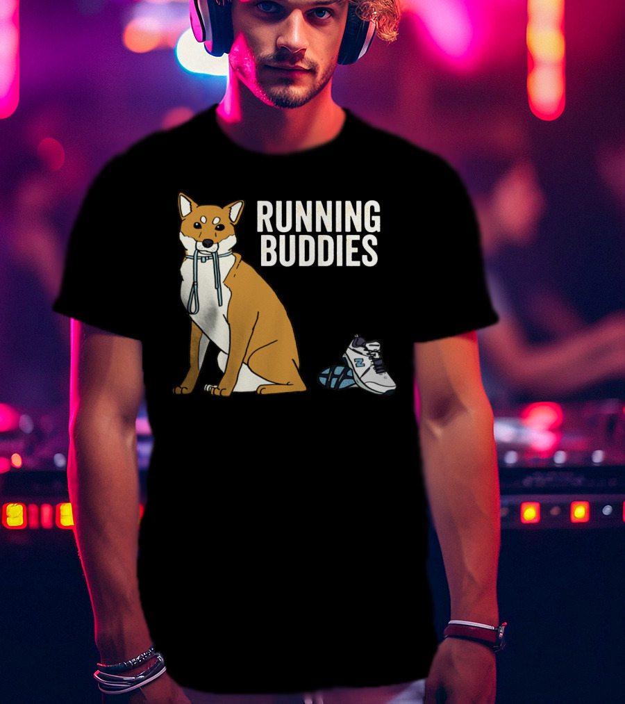 Shiba Inu Running Buddies With Sneakers T-Shirt