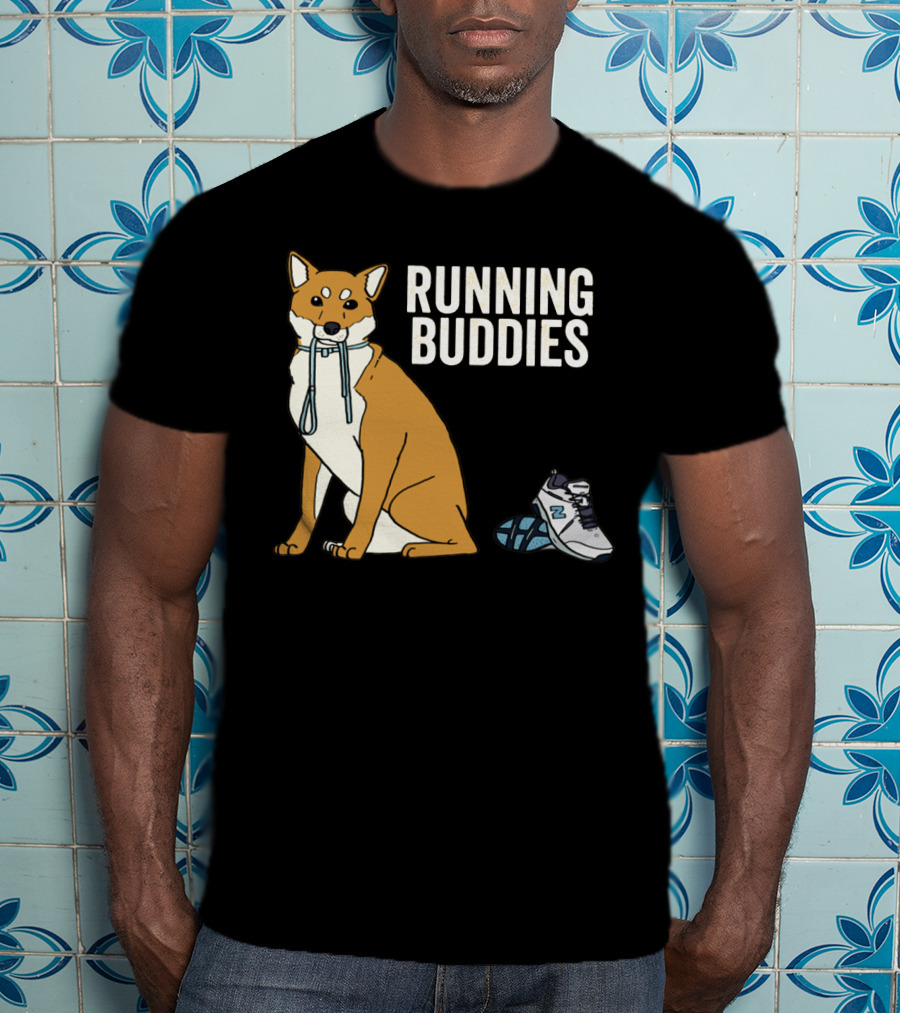Shiba Inu Running Buddies With Sneakers T-Shirt