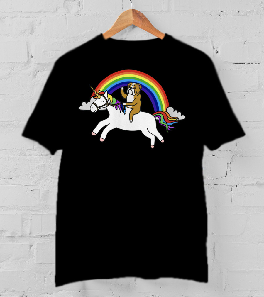 Bulldog Riding Unicorn T-Shirt