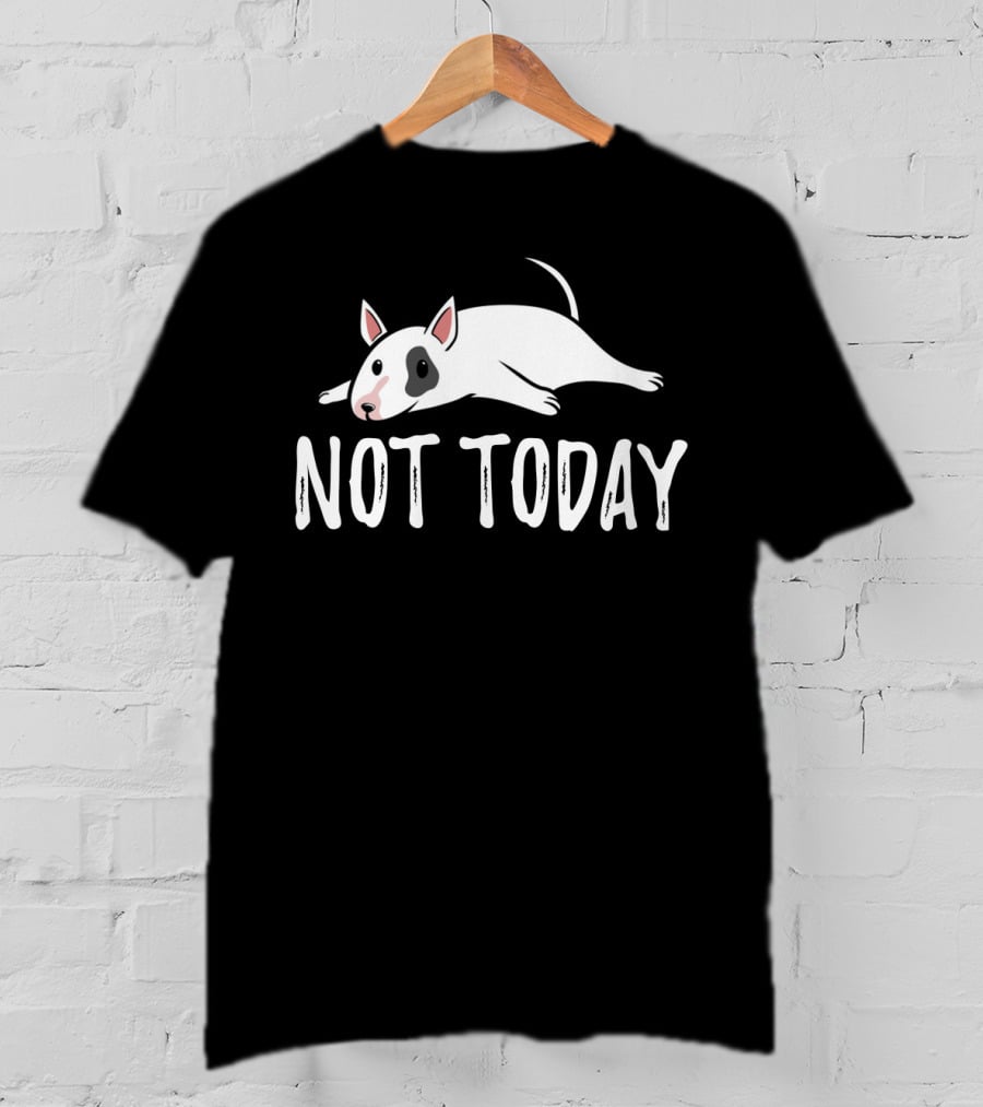 Not Today Bull Terrier Cartoon T-Shirt