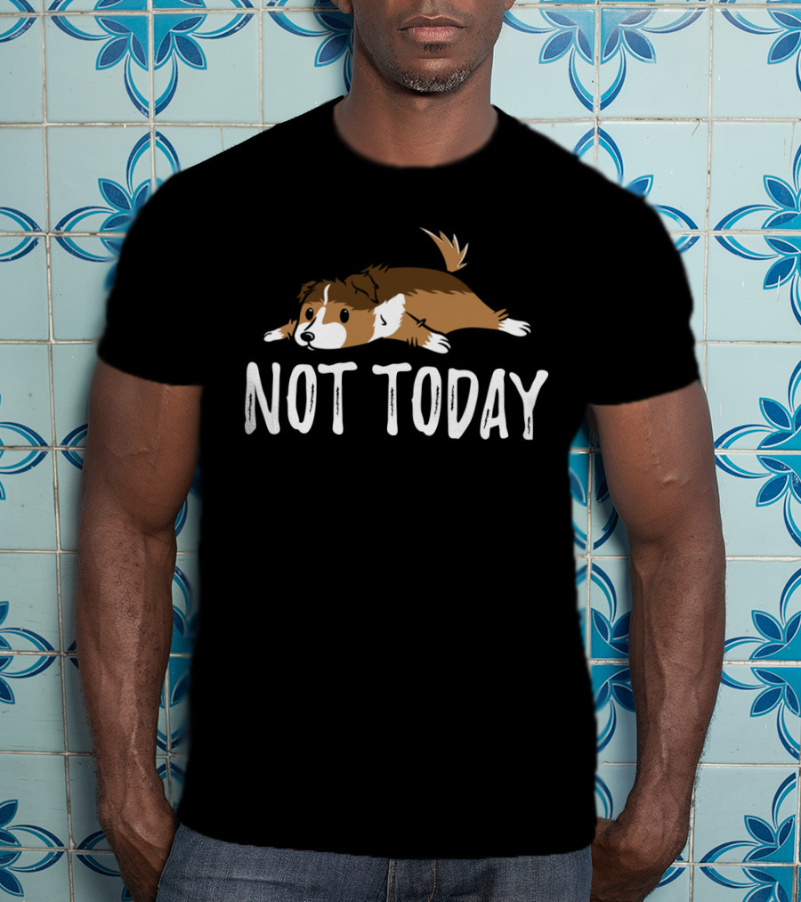 Sheltie Not Today Adorable Relaxed Dog T-Shirt