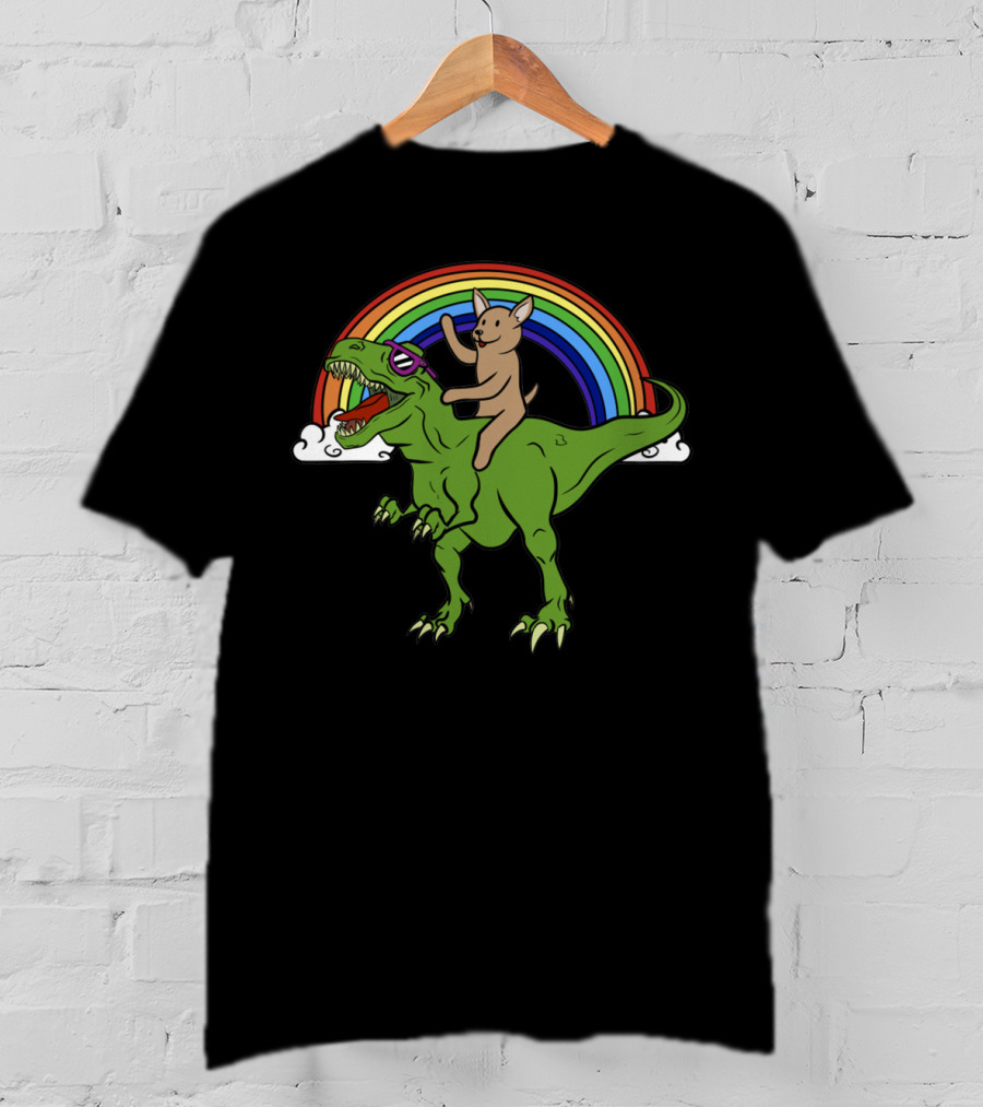 Chihuahua Riding Dinosaur T-Shirt