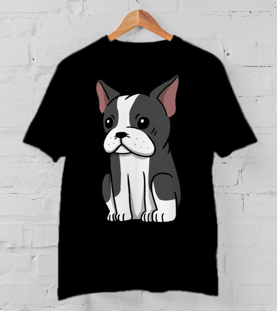 Boston Terrier Cute Cartoon T-Shirt