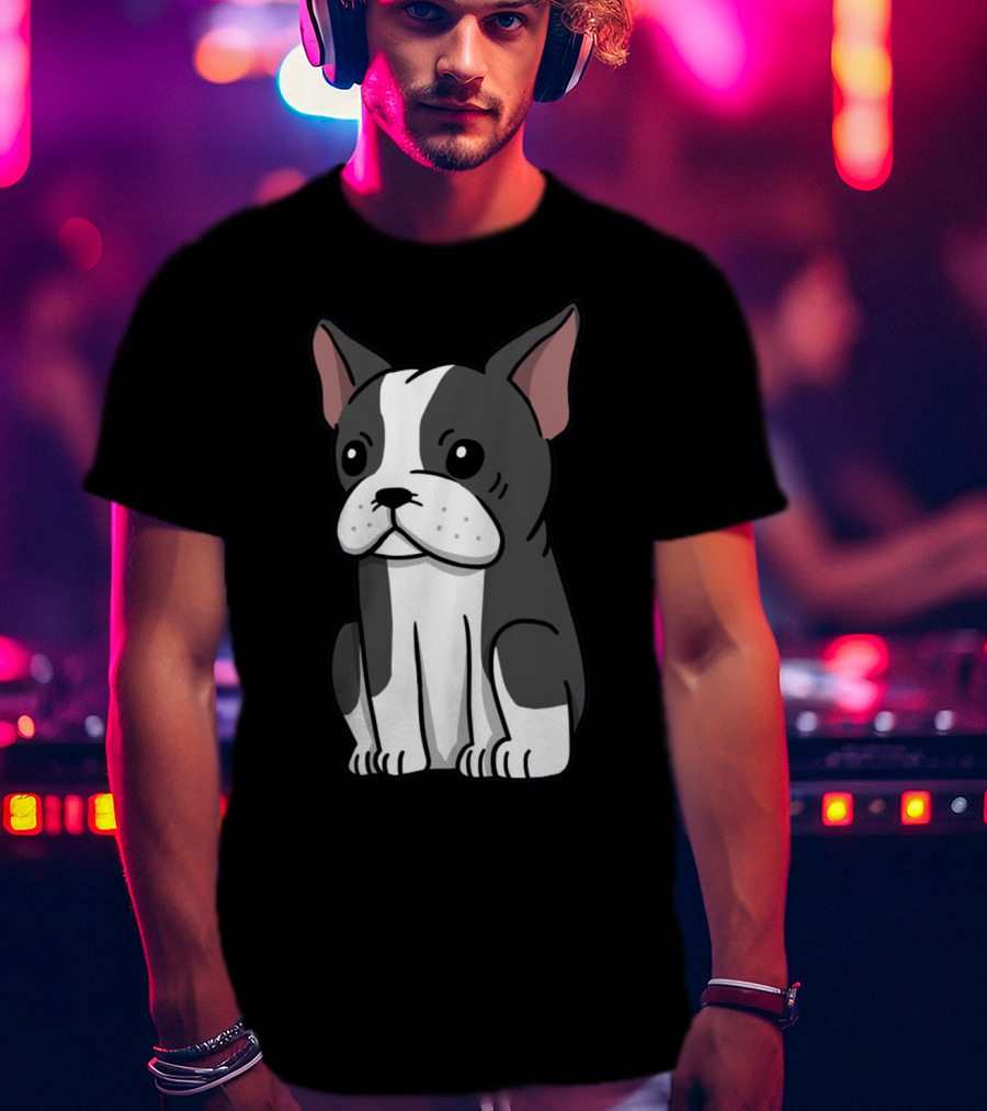 Boston Terrier Cute Cartoon T-Shirt