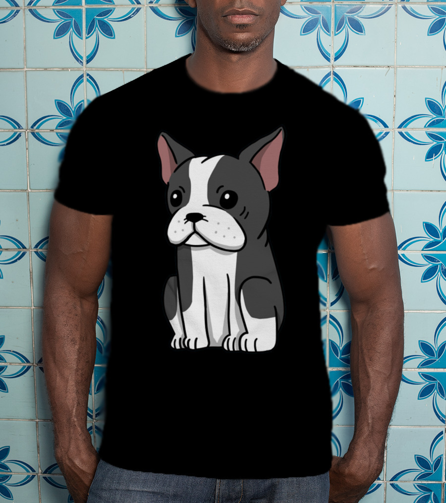 Boston Terrier Cute Cartoon T-Shirt
