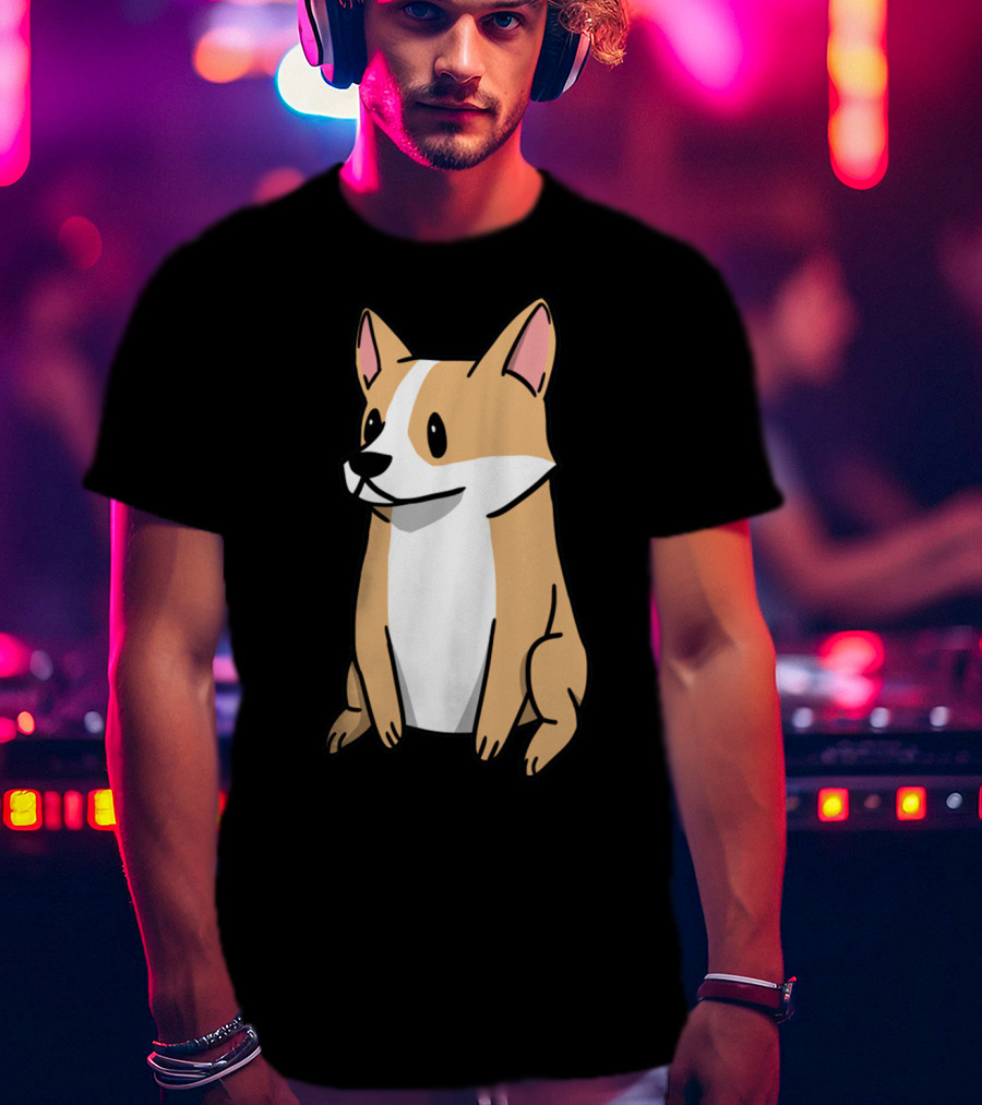 Corgi Illustration Pembroke Welsh Cartoon Dog T-Shirt