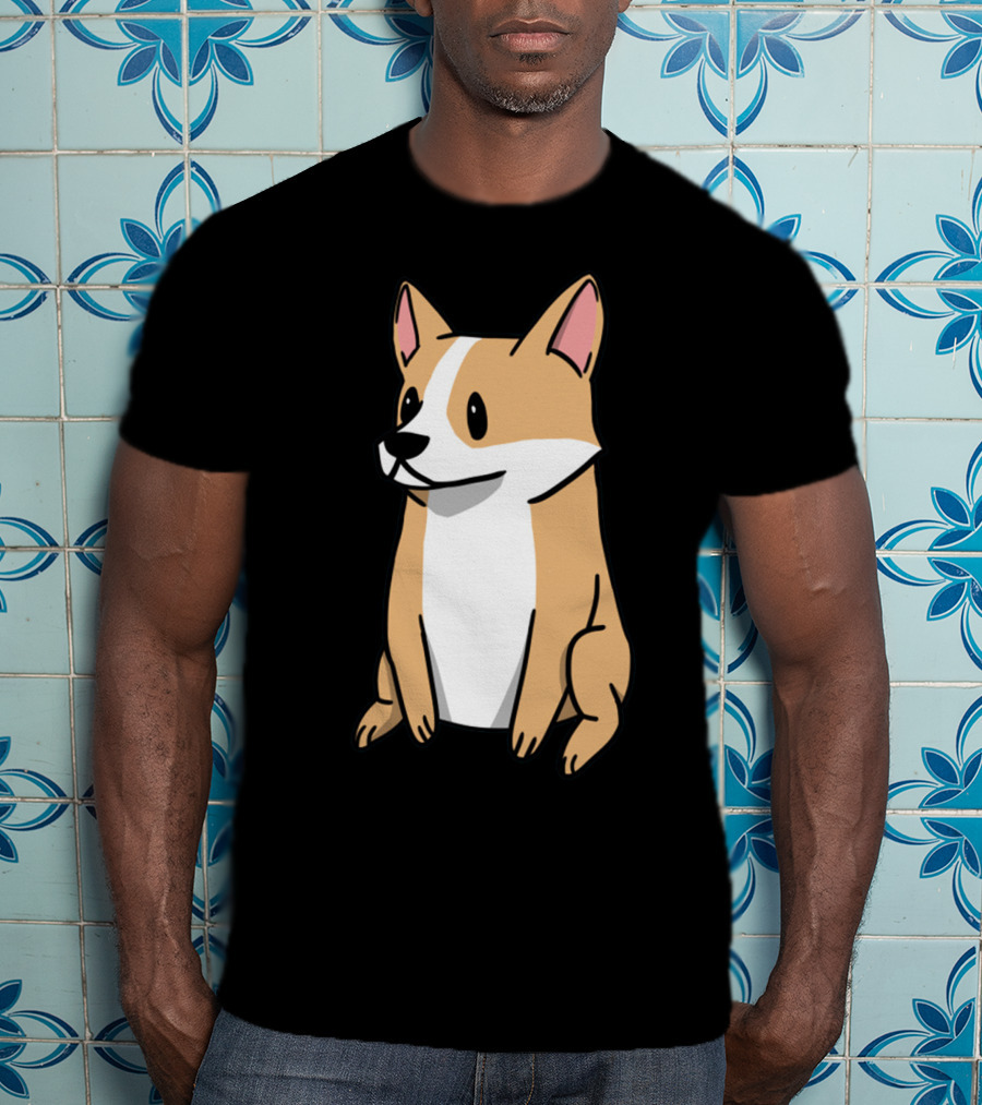 Corgi Illustration Pembroke Welsh Cartoon Dog T-Shirt