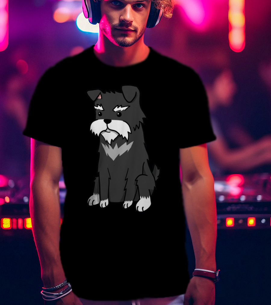 Schnauzer Cartoon Style Cute Dog T-Shirt