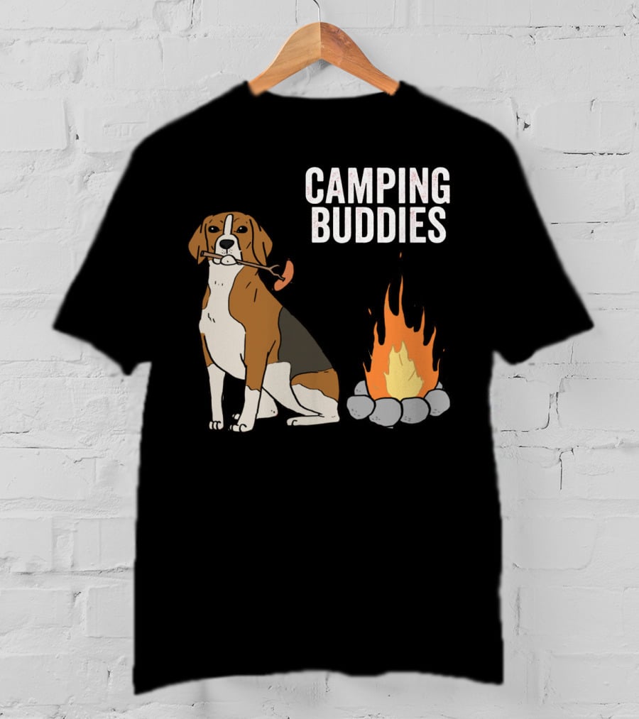 Campground Adventure With Beagle And Campfire Buddies T-Shirt