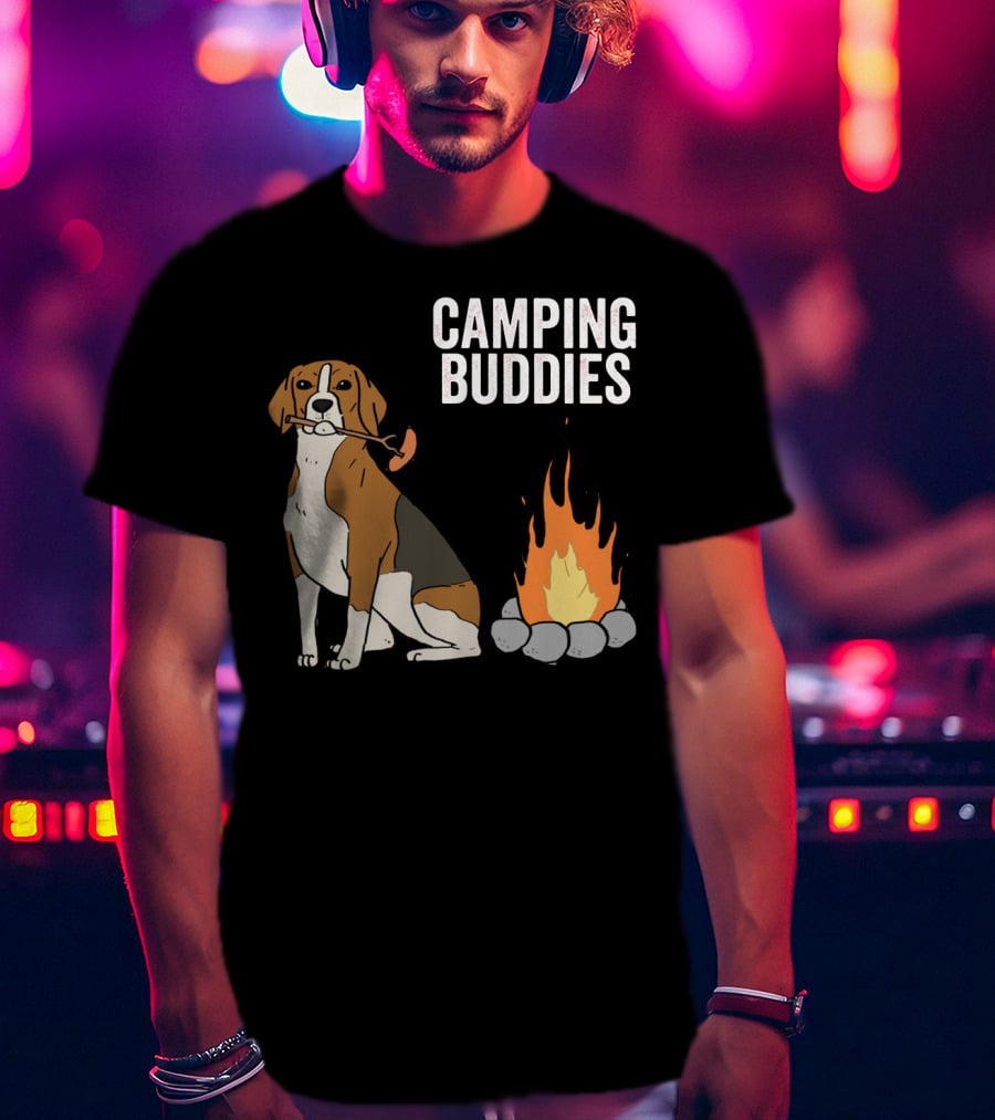 Campground Adventure With Beagle And Campfire Buddies T-Shirt