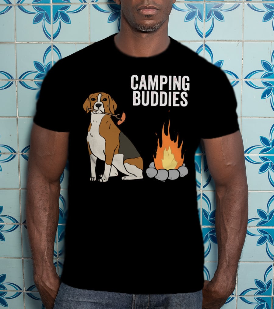 Campground Adventure With Beagle And Campfire Buddies T-Shirt