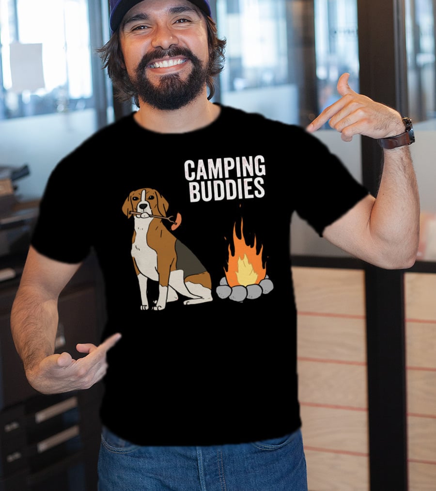 Campground Adventure With Beagle And Campfire Buddies T-Shirt