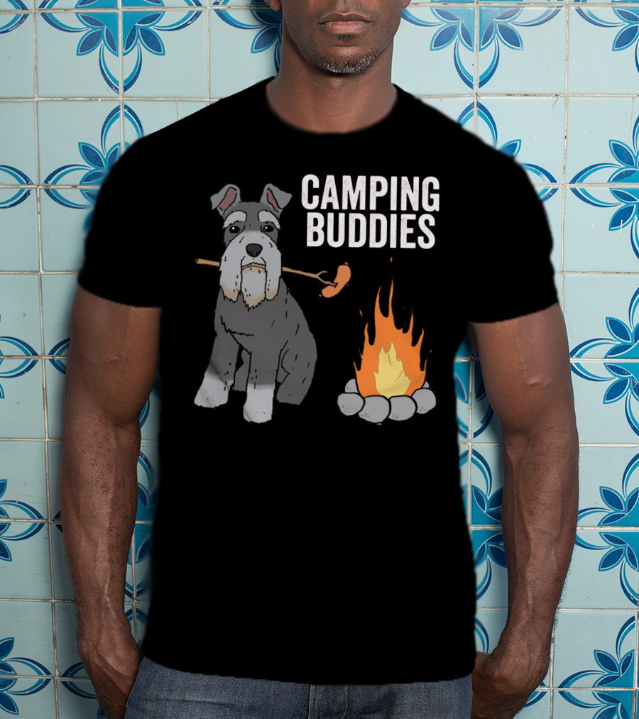 Schnauzer And Campfire Fun: Camping Buddies Delight T-Shirt