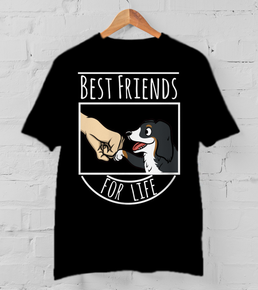 Best Friends For Life Bernese Mountain Dog Fist Bump T-Shirt