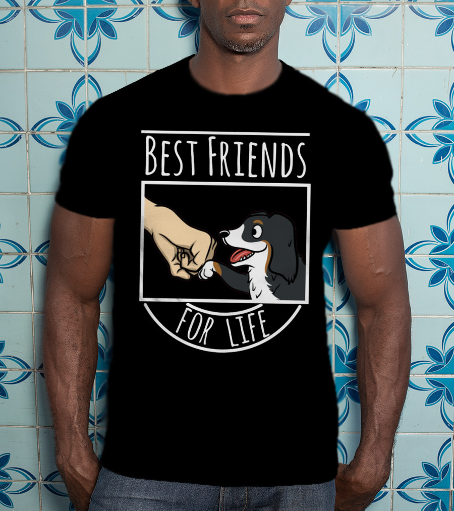 Best Friends For Life Bernese Mountain Dog Fist Bump T-Shirt