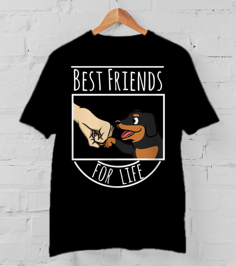 Best Friends For Life Dachshund Fist Bump Fun T-Shirt
