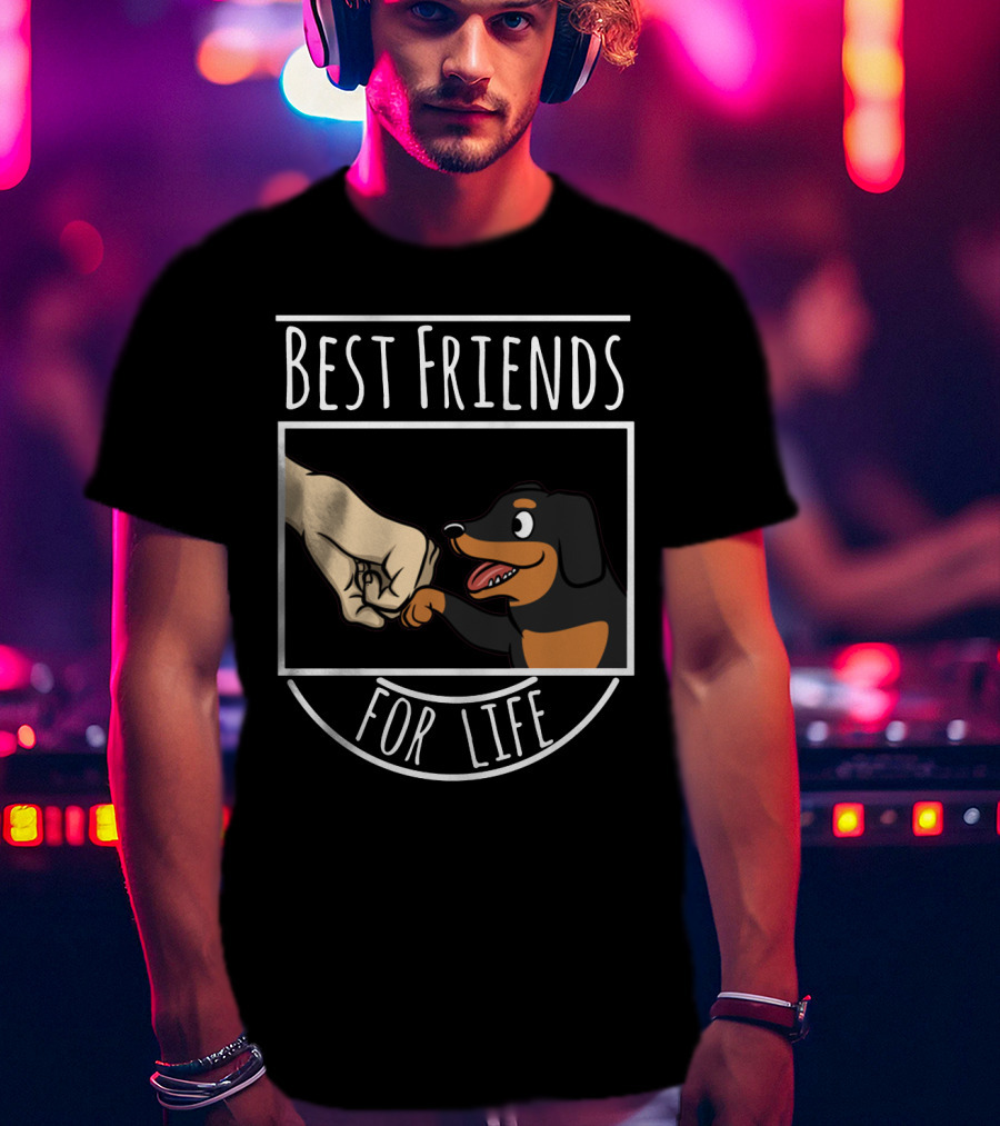 Best Friends For Life Dachshund Fist Bump Fun T-Shirt