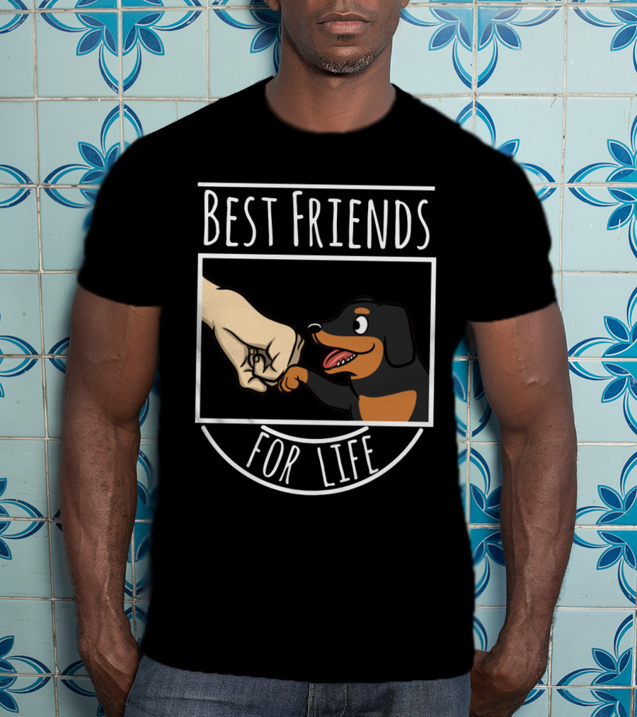 Best Friends For Life Dachshund Fist Bump Fun T-Shirt