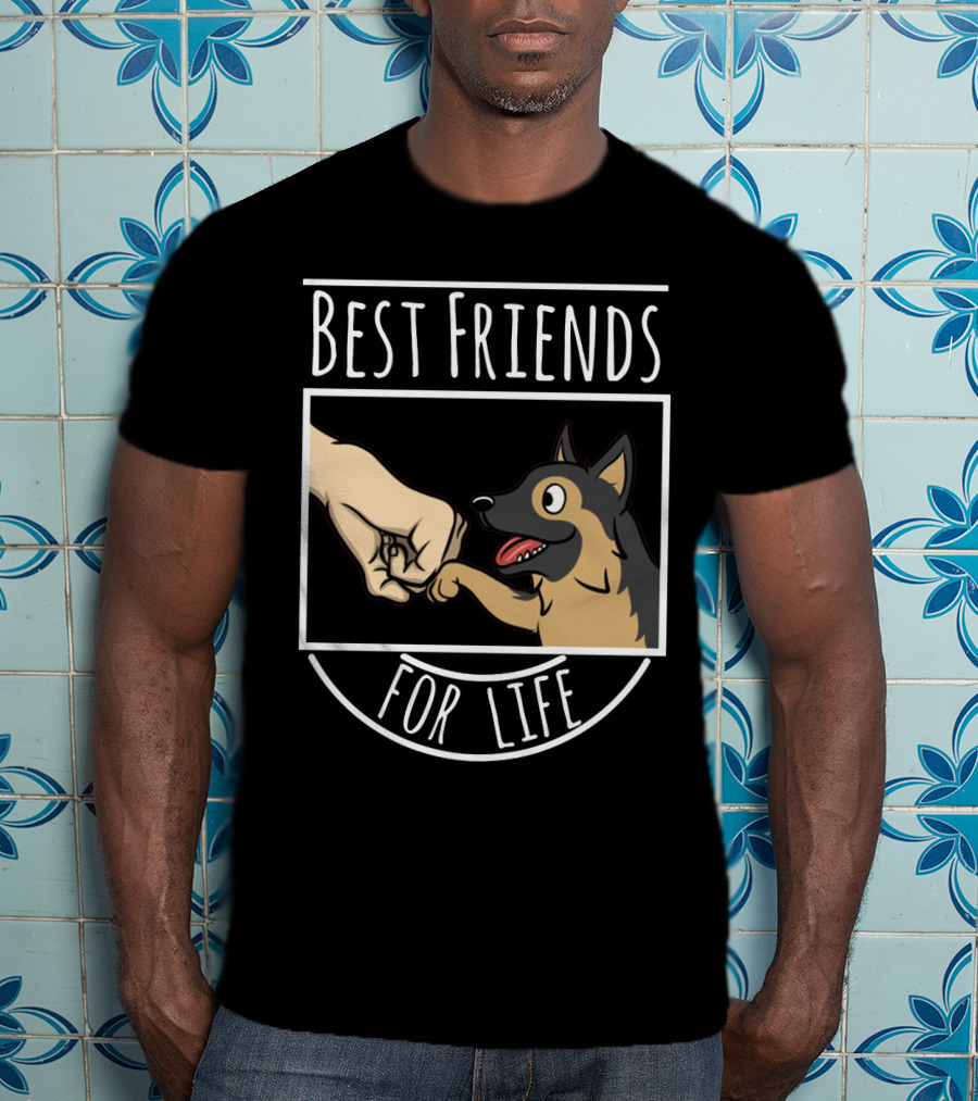 Best Friends For Life German Shepherd Fist Bump T-Shirt