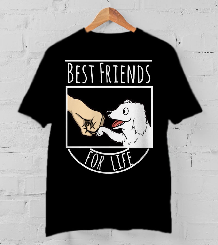 Best Friends For Life Great Pyrenees Puppy And Fist Bump Loyalty T-Shirt