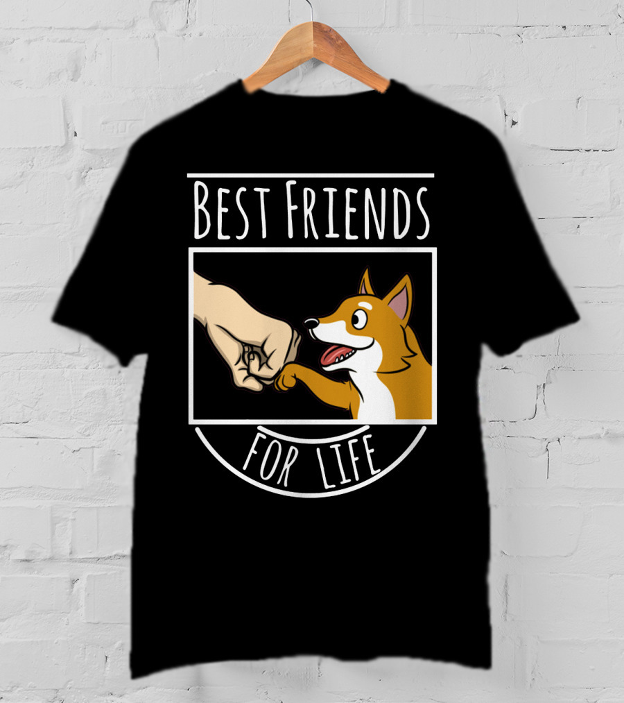 Best Friends For Life Shiba Inu Fist Bump Paws T-Shirt