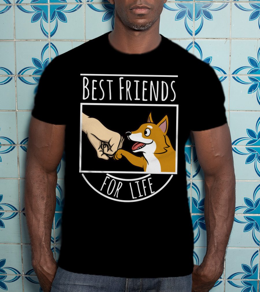 Best Friends For Life Shiba Inu Fist Bump Paws T-Shirt