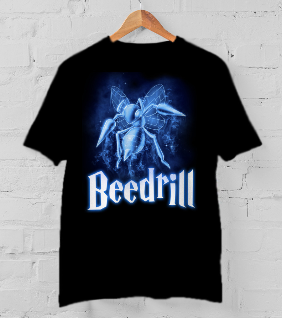 Beedrill Pokemon Patronus Glow Blue Aura T-Shirt