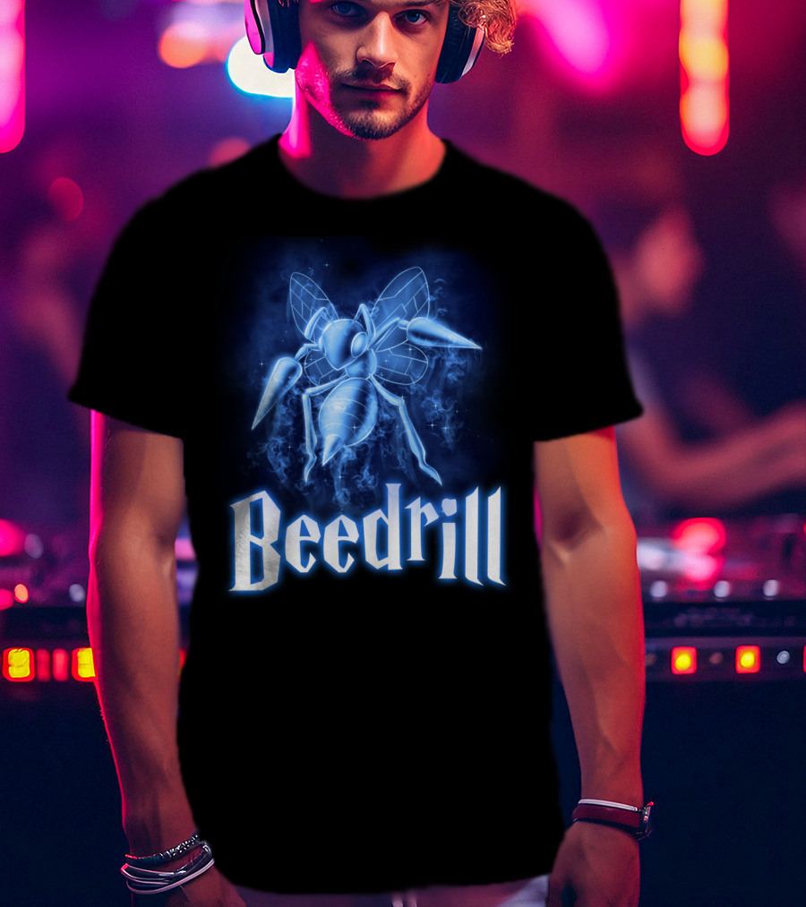Beedrill Pokemon Patronus Glow Blue Aura T-Shirt
