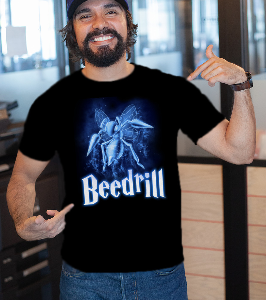 Beedrill Pokemon Patronus Glow Blue Aura T-Shirt
