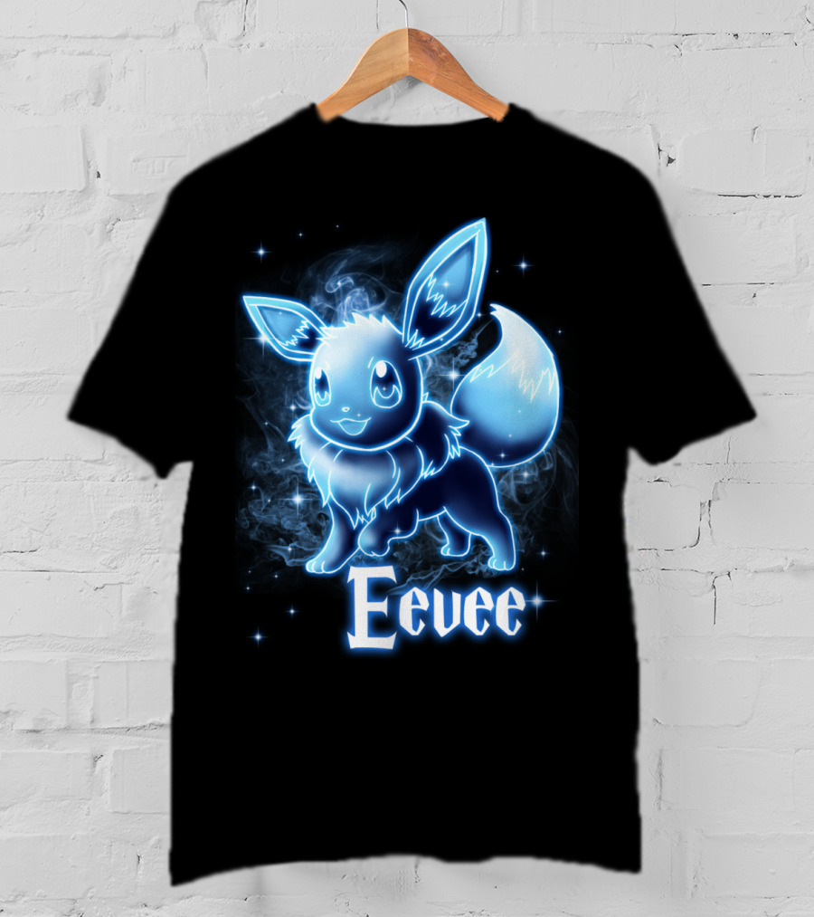 Eevee Pokemon Patronus Neon Glow Effect T-Shirt