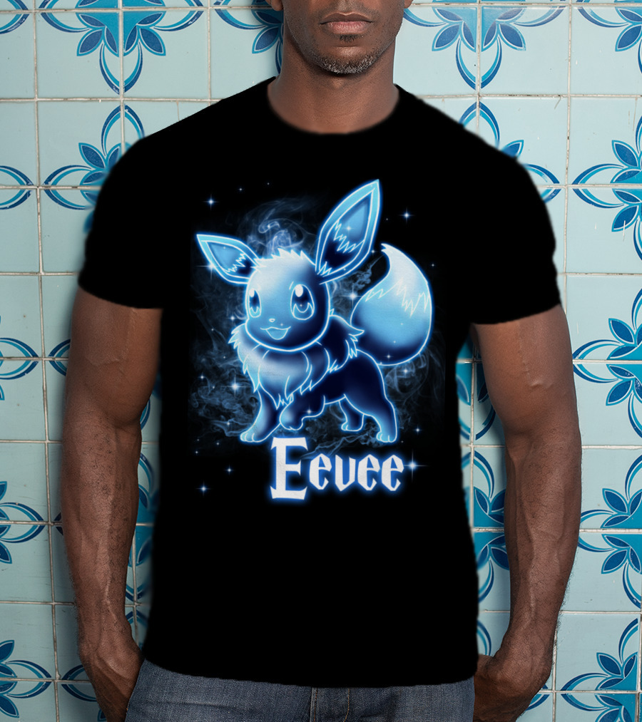 Eevee Pokemon Patronus Neon Glow Effect T-Shirt
