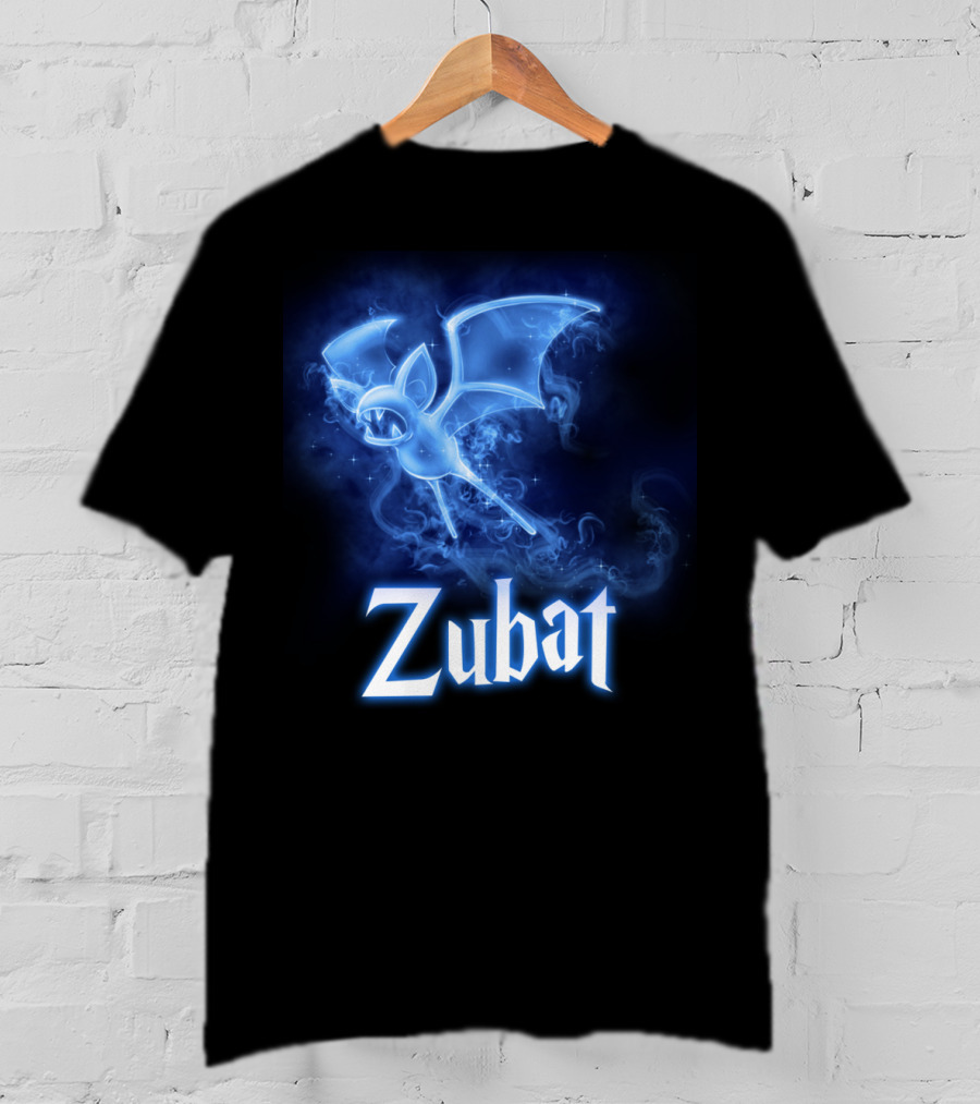 Zubat Pokemon Patronus Glowing Blue Mystical Bat T-Shirt