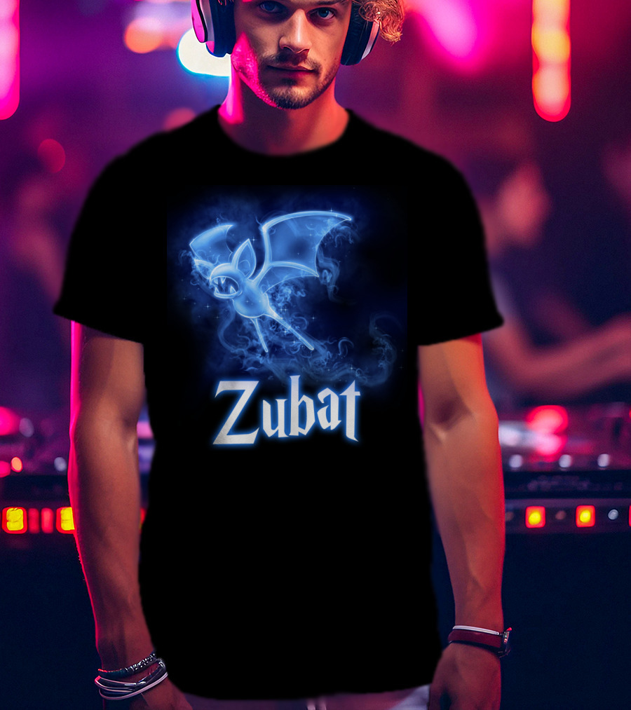 Zubat Pokemon Patronus Glowing Blue Mystical Bat T-Shirt