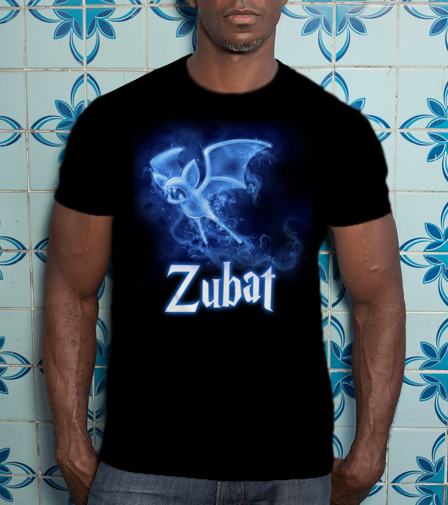 Zubat Pokemon Patronus Glowing Blue Mystical Bat T-Shirt