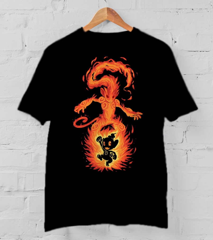 Evolution Pokemon Chimchar Infernape Ember Transformation T-Shirt
