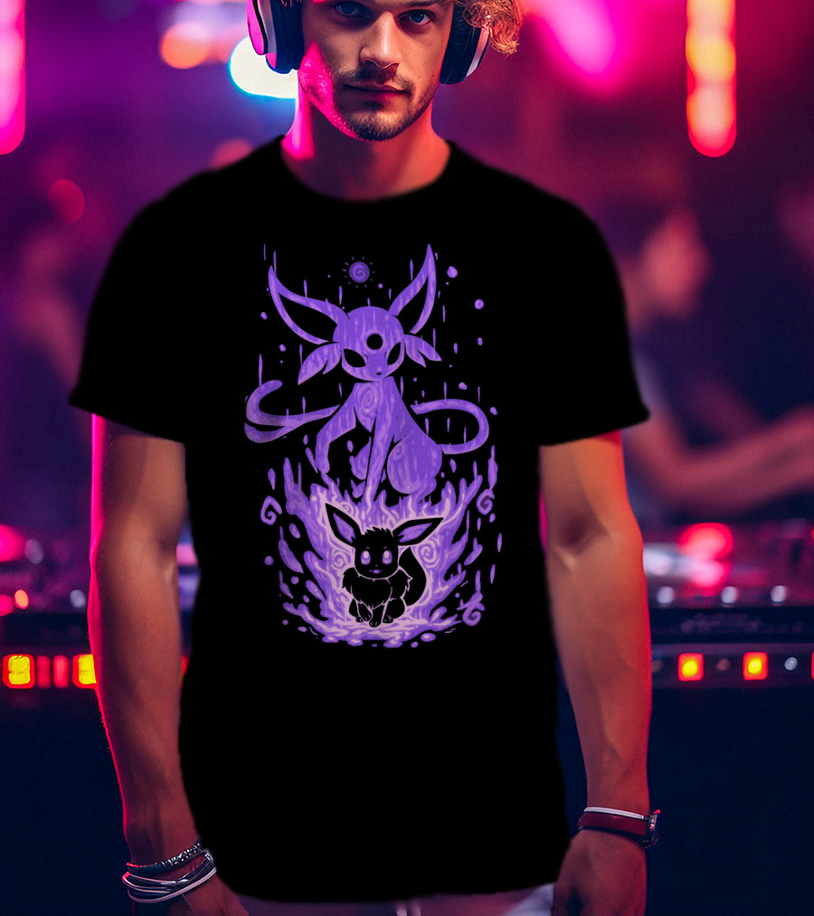 Evolution Pokemon Espeon Eevee Transformation T-Shirt