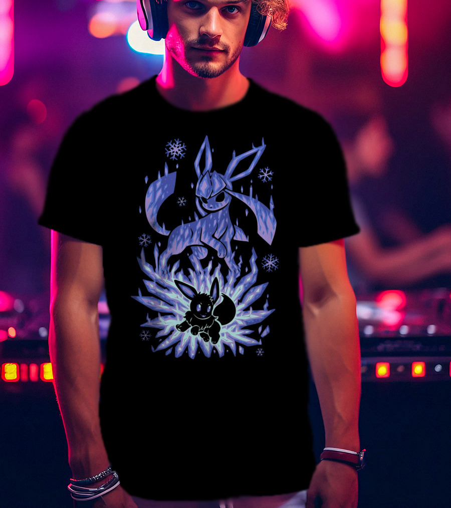 Evolution Pokemon Glaceon Ice Form Transformation T-Shirt