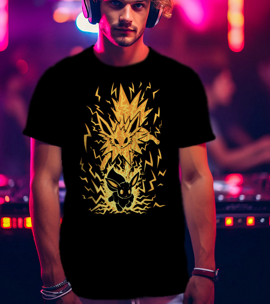 Evolution Pokemon Jolteon Electric Eevee Transformation T-Shirt