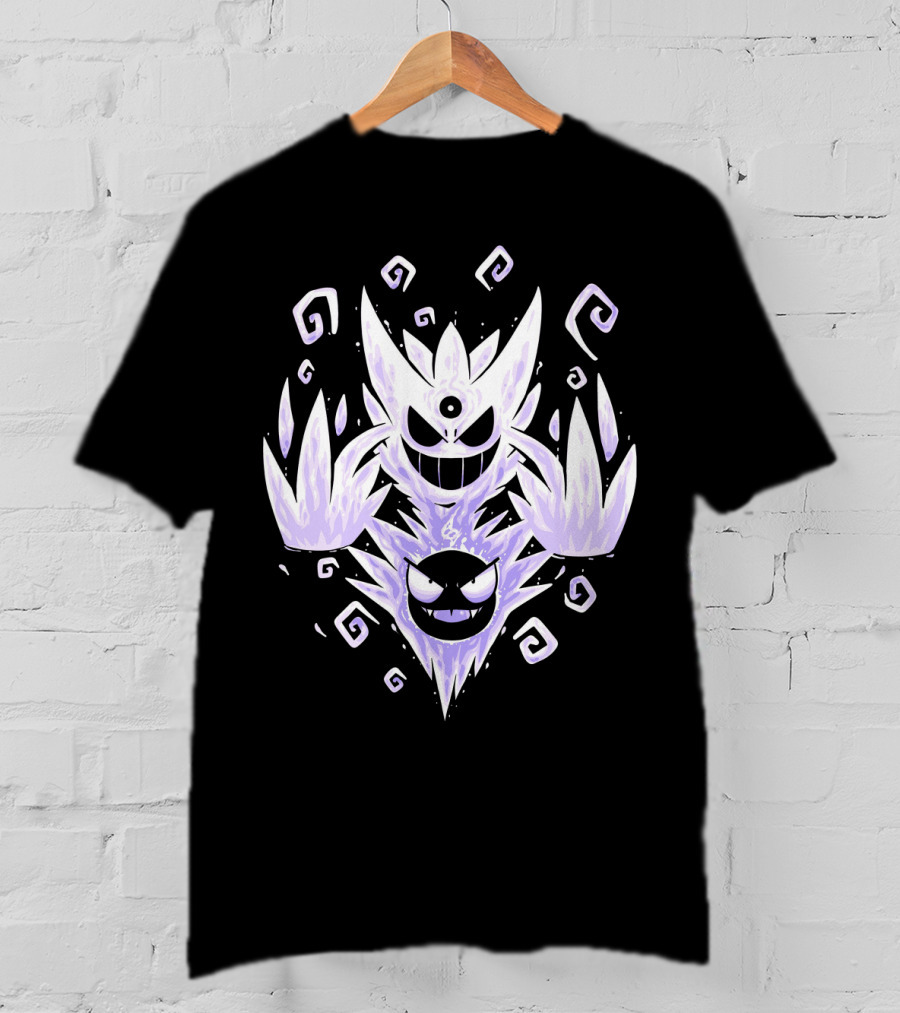 Evolution Pokemon Mega Gengar Shadow Spiral T-Shirt