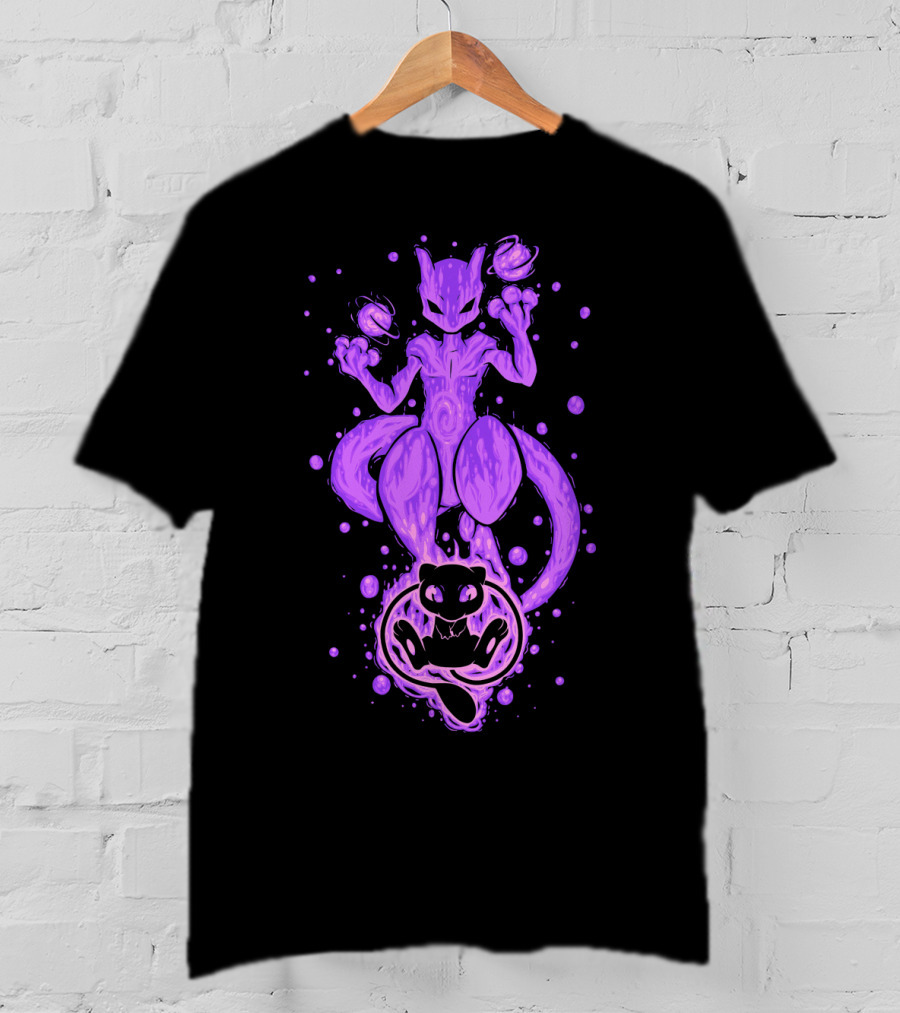 Evolution Pokemon Mewtwo Mew Kanto Legends T-Shirt