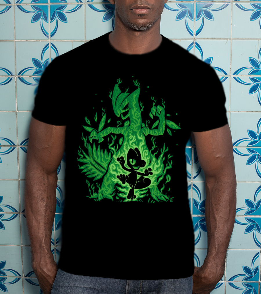 Evolution Pokemon Treecko To Sceptile Transformation T-Shirt