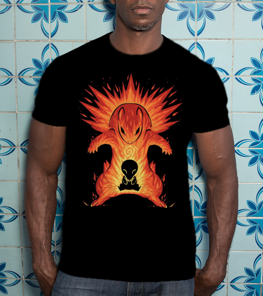 Evolution Pokemon Cyndaquil Quilava Typhlosion Flame Power T-Shirt