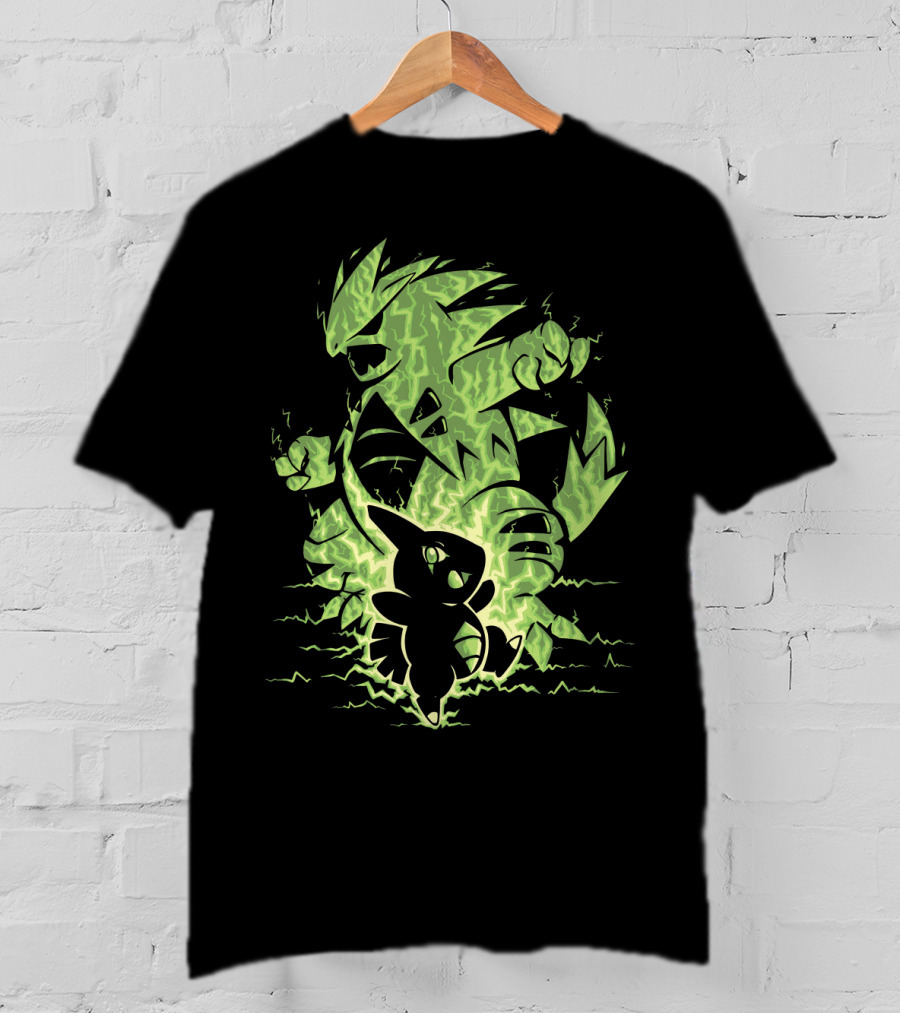 Evolution Pokemon Tyranitar Larvitar Electric Transformation T-Shirt