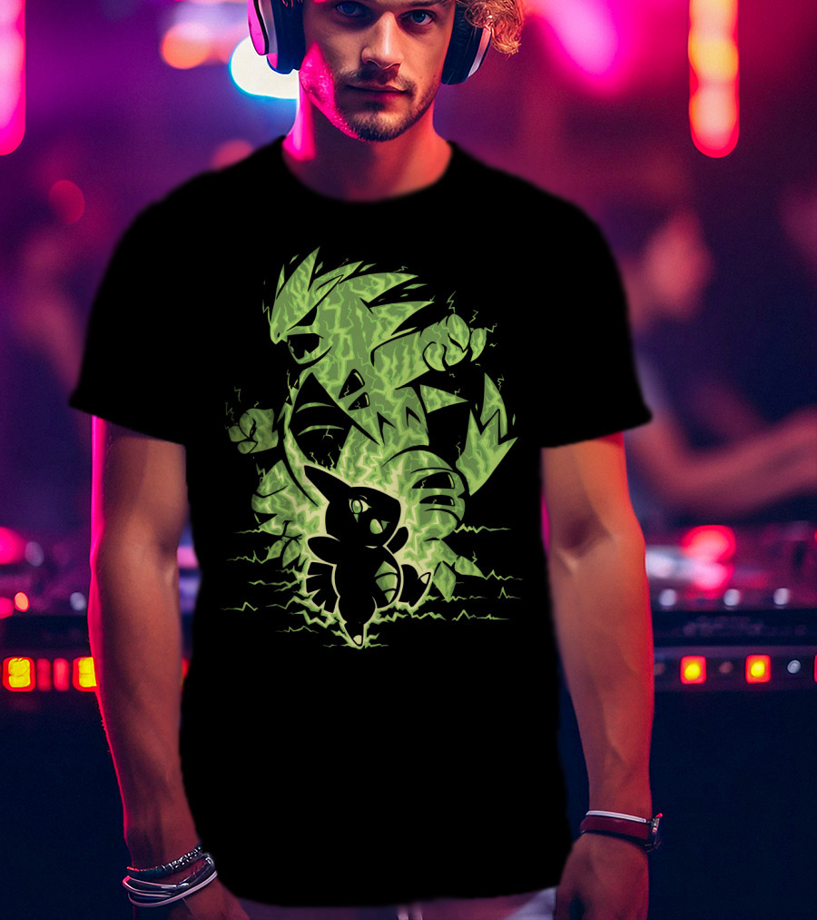 Evolution Pokemon Tyranitar Larvitar Electric Transformation T-Shirt