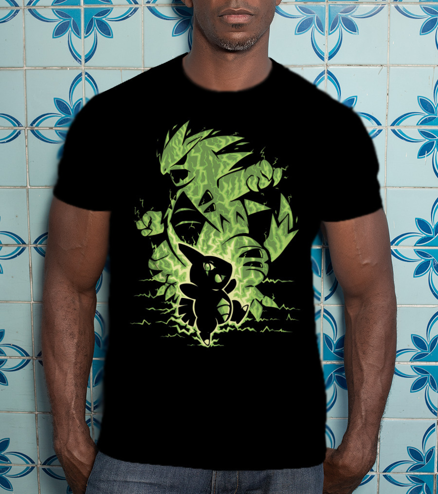 Evolution Pokemon Tyranitar Larvitar Electric Transformation T-Shirt