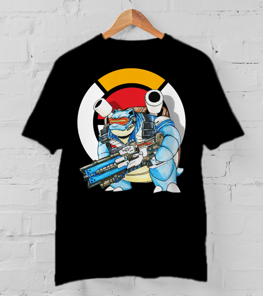 Pokemon X Blastoise X Soldier76 Crossover Fusion T-Shirt