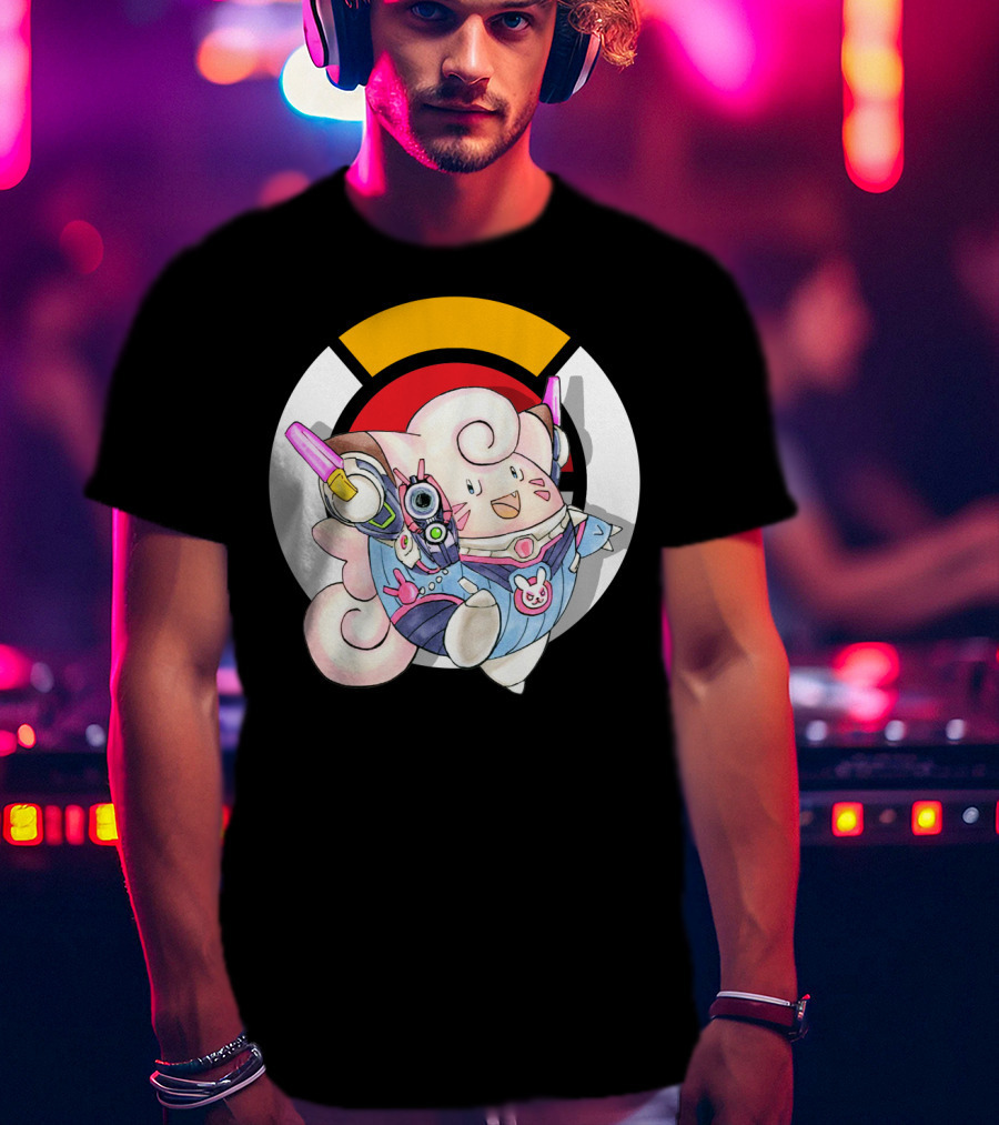Pokemon Clefairy Overwatch D.va Crossover T-Shirt