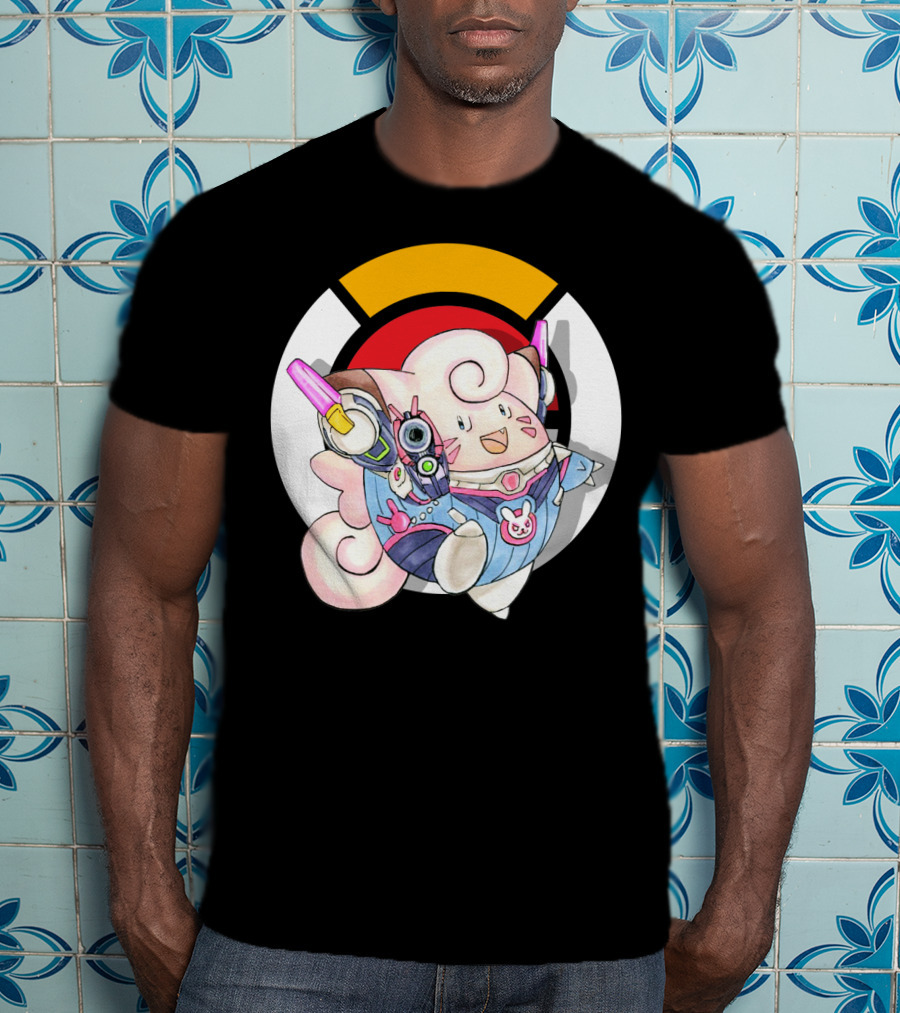 Pokemon Clefairy Overwatch D.va Crossover T-Shirt