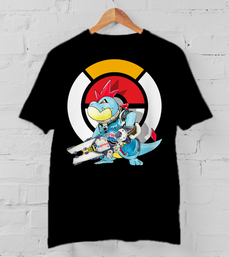 POKEMON CROCONAW ZARYA Crossover With Pokeball Background T-Shirt
