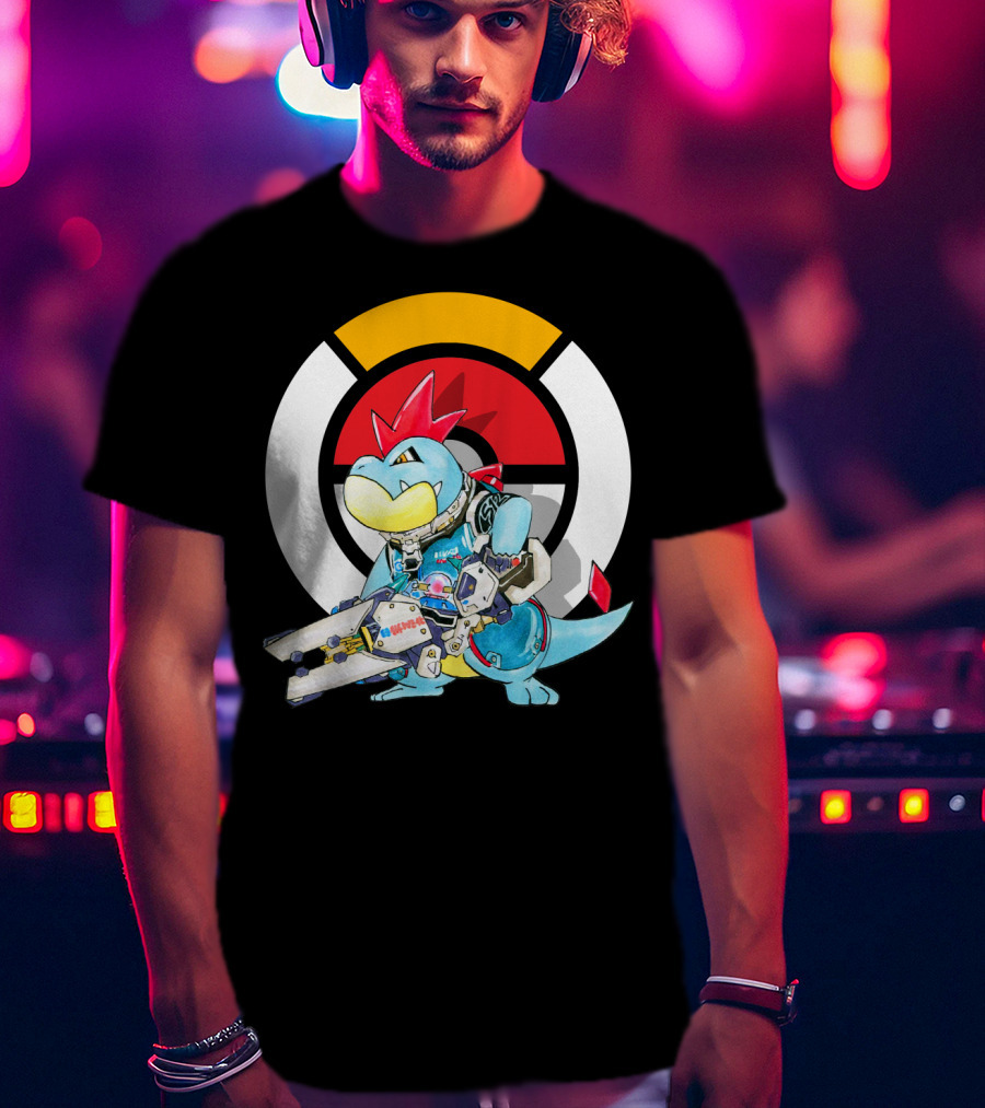 POKEMON CROCONAW ZARYA Crossover With Pokeball Background T-Shirt